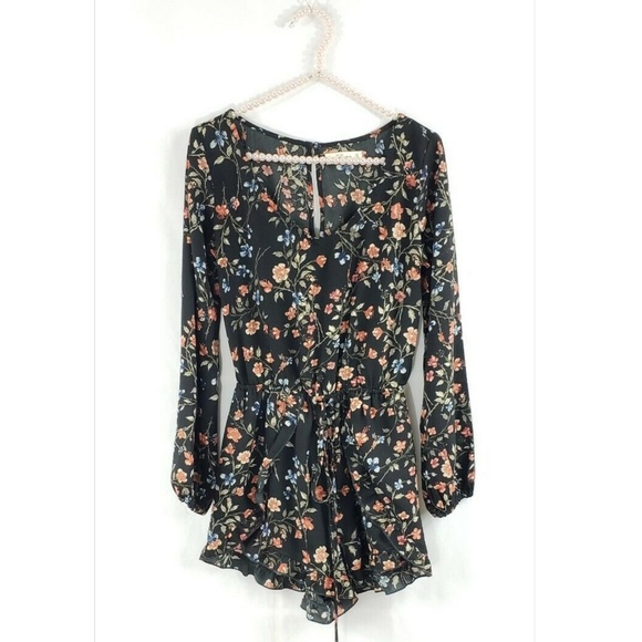 Abercrombie & Fitch Pants - 🚫A & F Floral V-neck Ruffle Romper